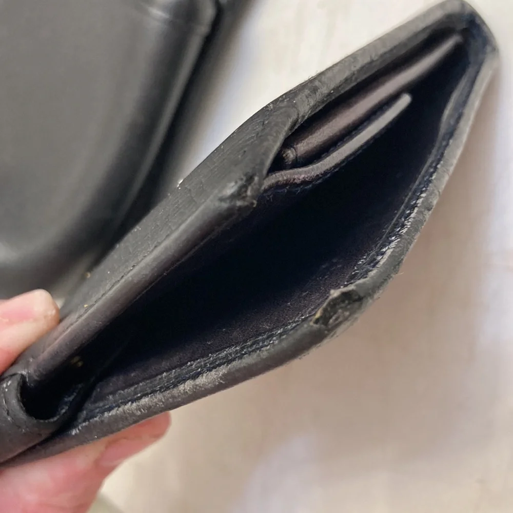 Loewe black blue leather wallet unisex
